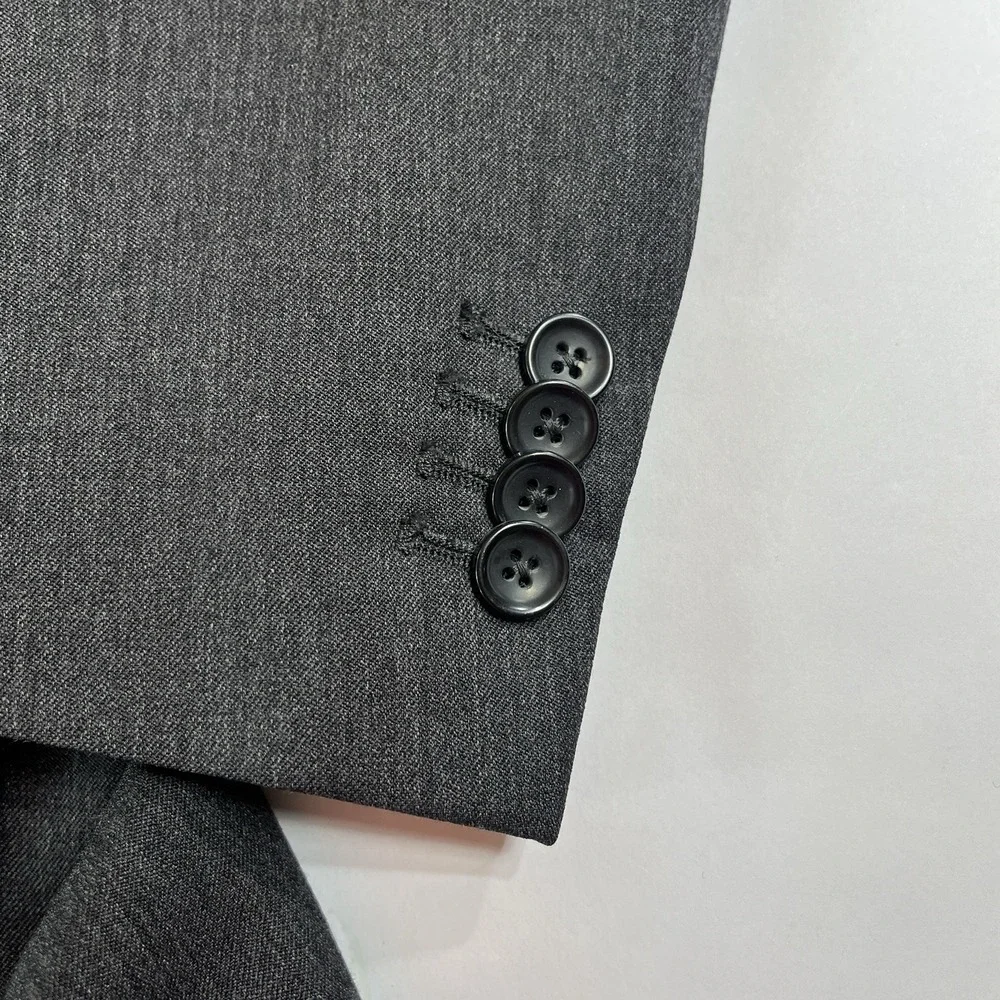Banana Republic Blazer‎ Mens 40R Gray 3 Button Sport Coat Wool Suit Jacket Solid
